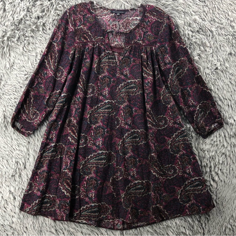 American Eagle Outfitters Dress Womens XS Keyhole Paisley